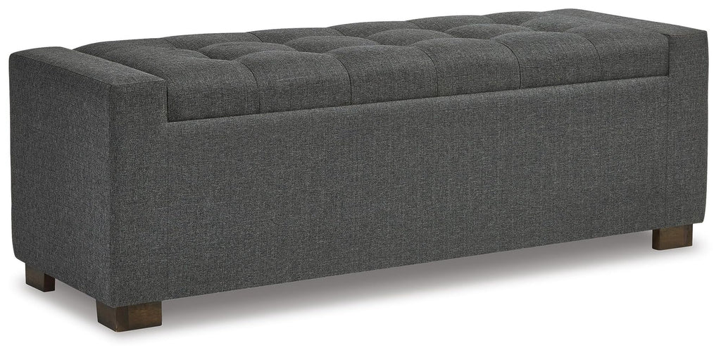 Signature Design by Ashley Cortwell Ottoman Tufted Entryway Storage Bench, Charcoal Gray