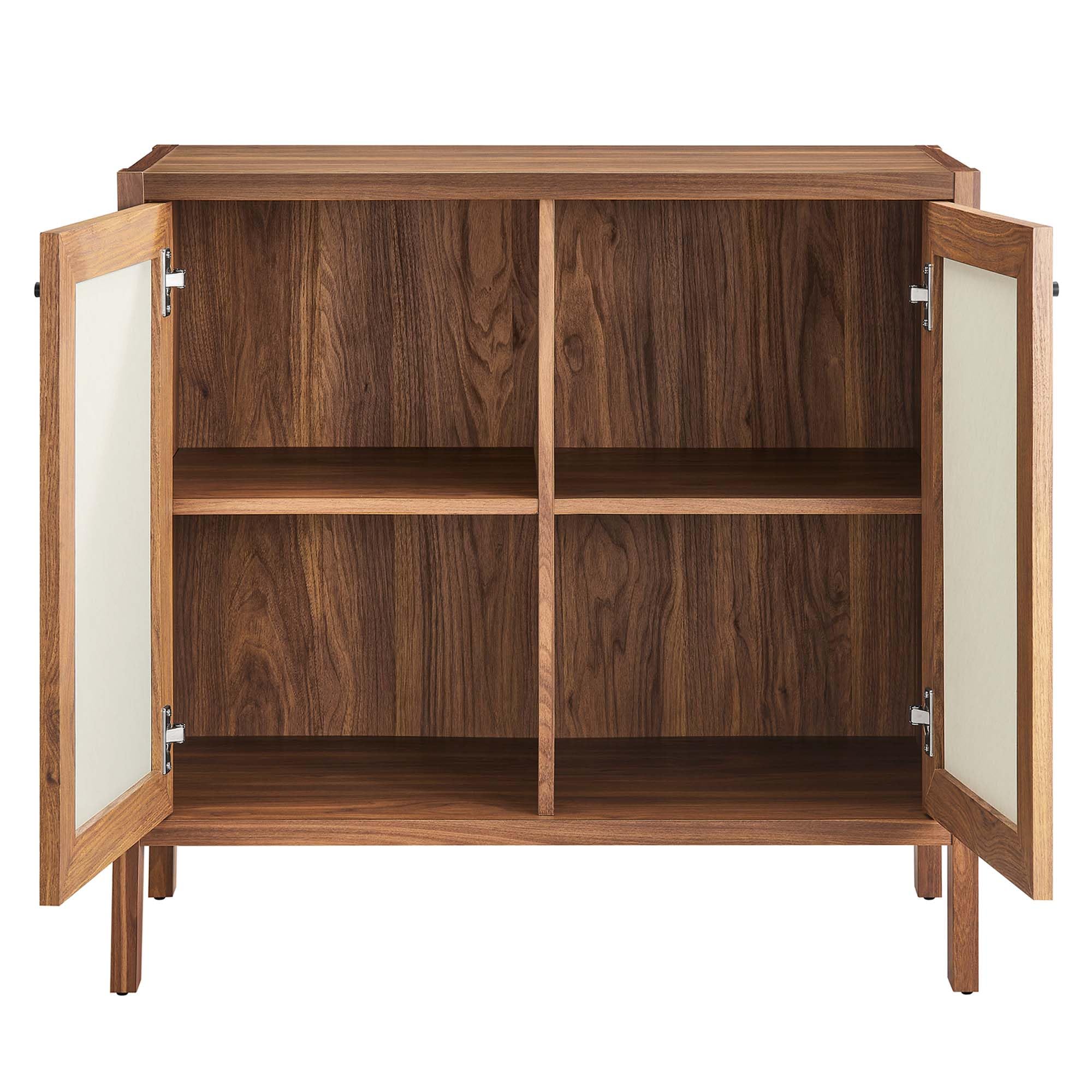Modway Capri 33 Inch Sideboard Walnut, Hallway or Entryway Storage Cabinet with Doors, Mid-Century Modern Buffet Table or Credenza for Living or Dining Room