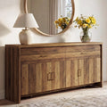 KISLOT 59" Sideboard Buffet Cabinet with Storage, Wood Kitchen Storage Cabinet with Adjustable Shelves & Drawers, Mid Century Modern Credenza for Kitchen, Living Room, Entryway (Walnut)