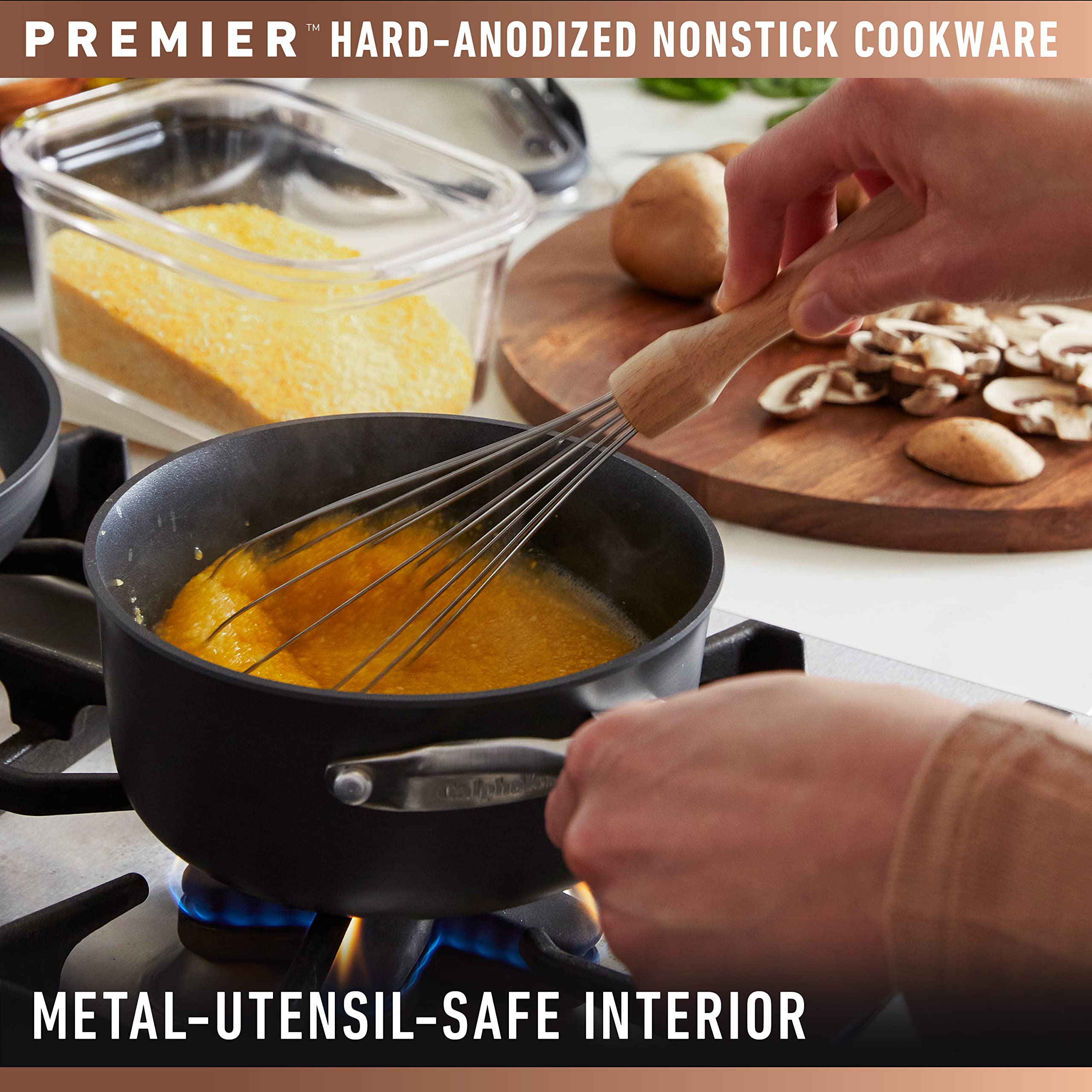 Calphalon Premier Hard-Anodized Nonstick Cookware 11-Piece Pots and Pans Set Dishwasher and Oven Safe with MineralShield Nonstick Technology Durable and Versatile Kitchen Cookware