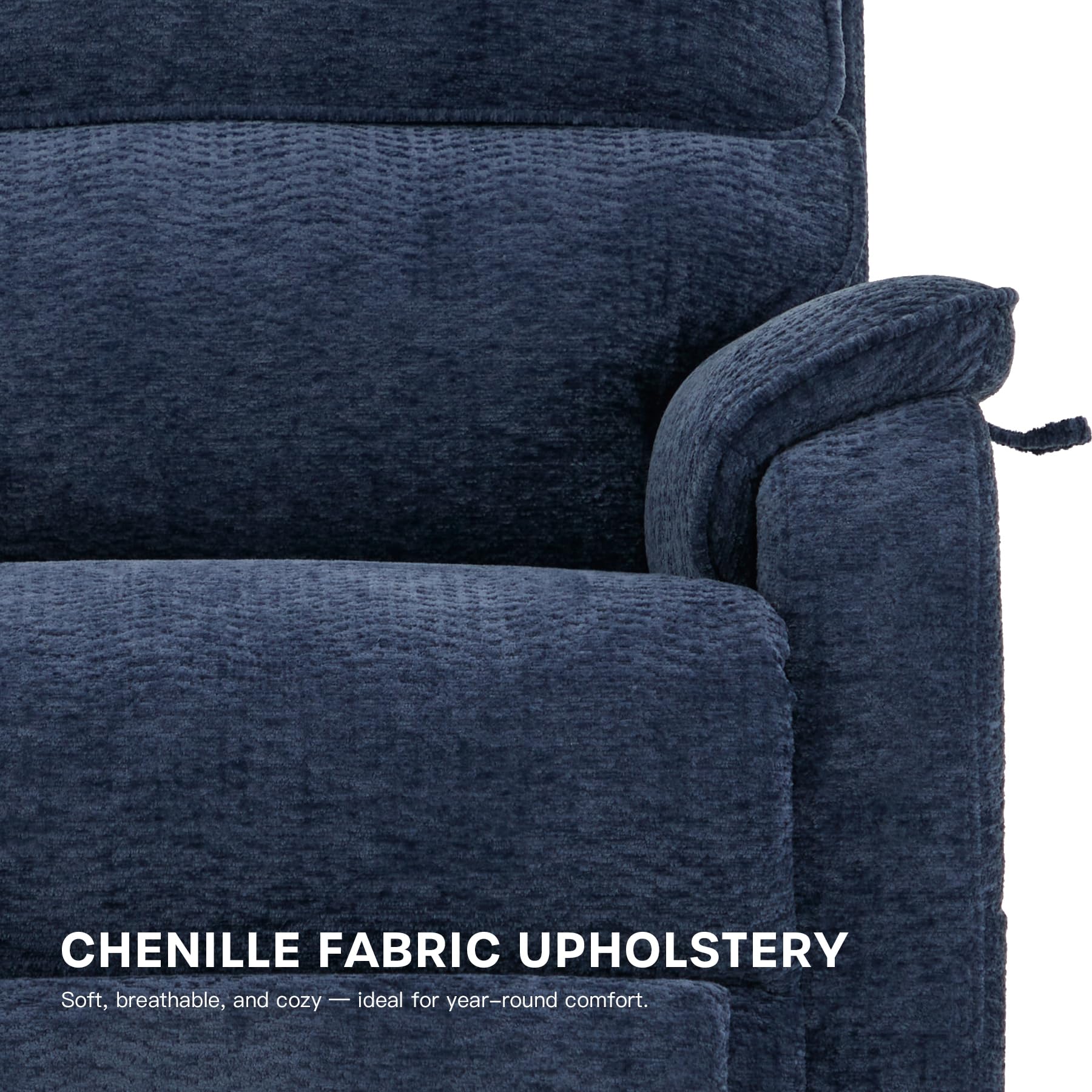 DYNOX Oversized 400 lbs Power Lift Recliner Chair for Big and Tall Elderly, Dual Motor Lay Flat Lift Chair with Heat & Massage, Extended Footrest, 9298L, Chenille Blue