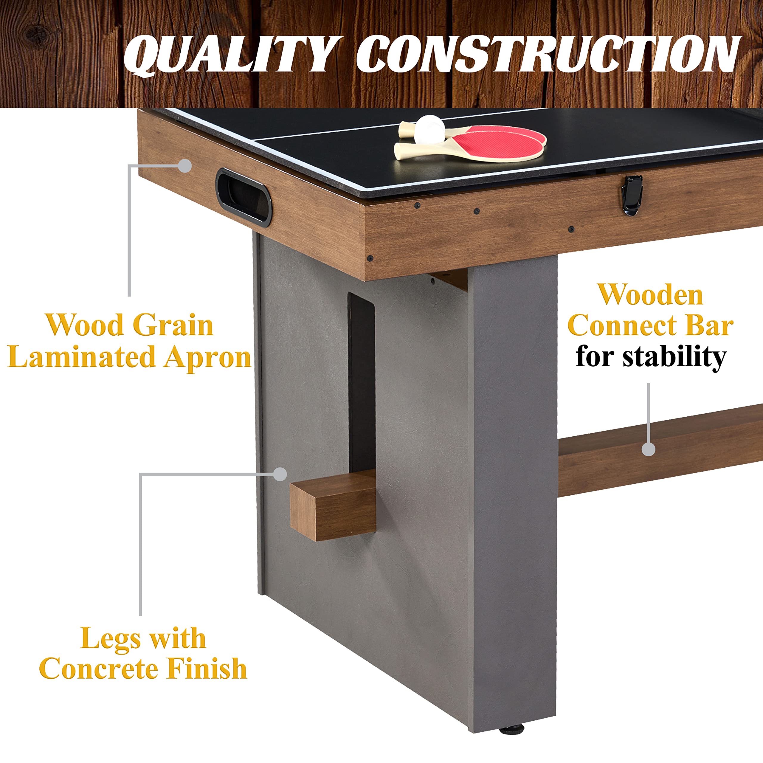 Barrington 3-in-1 Combination Game Table 54”, Foosball, Air-Powered Hockey and Table Tennis Combo Table, Multi Game Table Perfect for Family Game Rooms, All-in-One Arcade Table