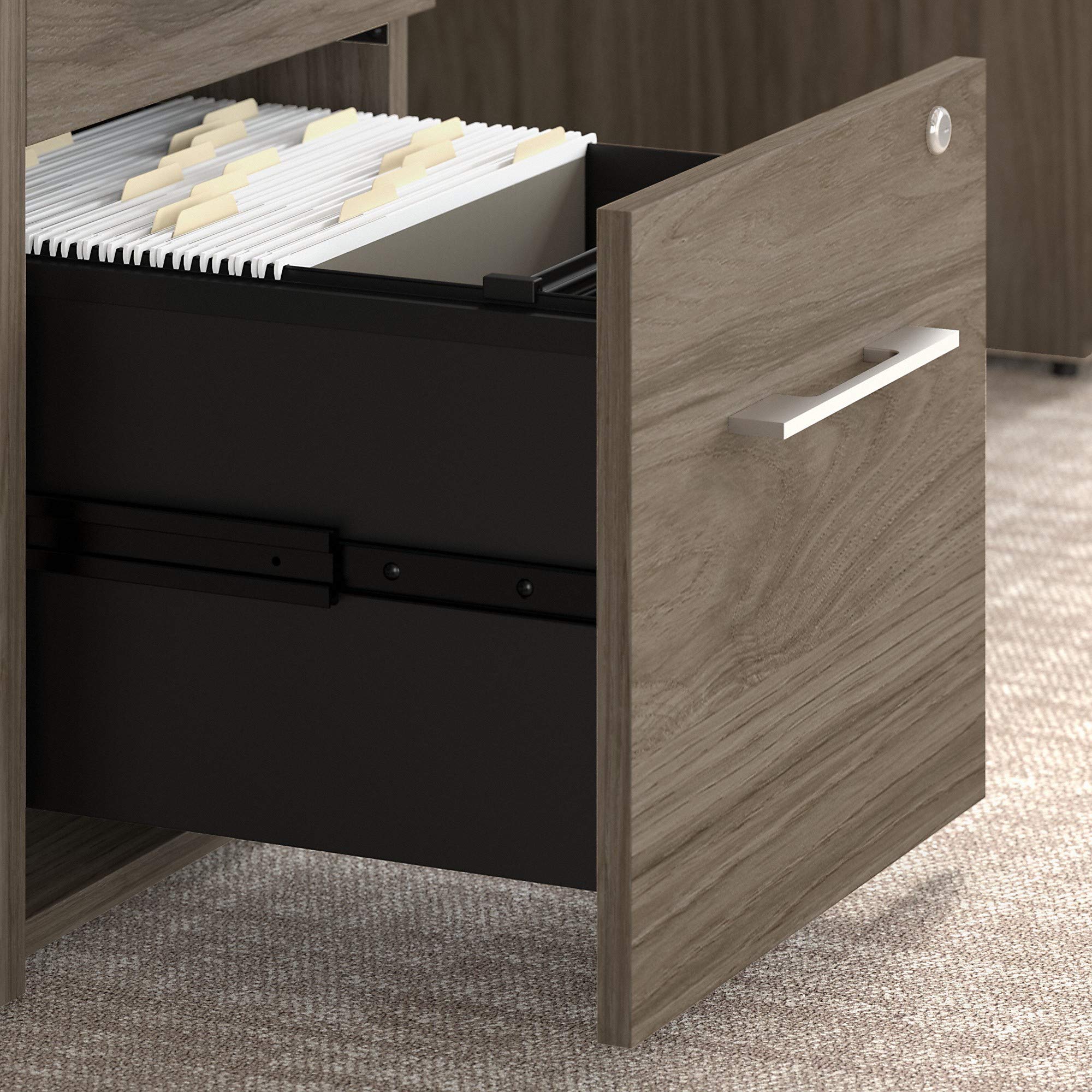 Bush Business Furniture Office 500 2 Drawer File Cabinet-Assembled, 16W, Modern Hickory