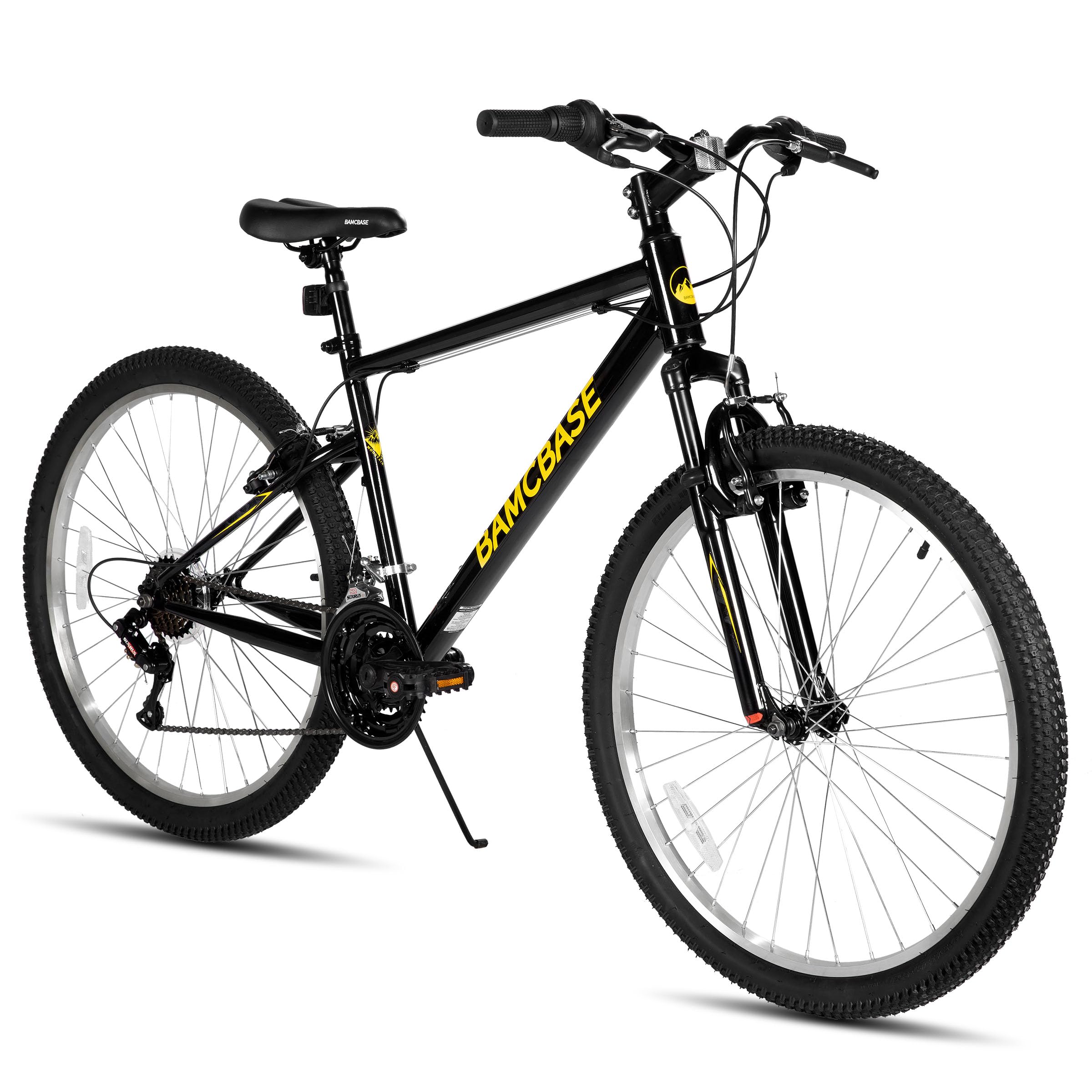 HH HILAND 27 Inch Mountain Bike, Mens Womens MTB with 18 Speeds, High-Tensile Steel Frame, V Brake, Hardtail Bicycle for Adults Black