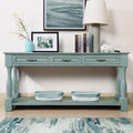 63-Inch Mid-Century Modern Wooden Console Table Living Room Entryway Side Table with Open Shelf,Drawers and Sturdy Construction for Home/House/Apartment