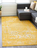 Unique Loom Richmond Collection Area Rug - Medallion (10' x 13' 1" Rectangle, Yellow/ Ivory)