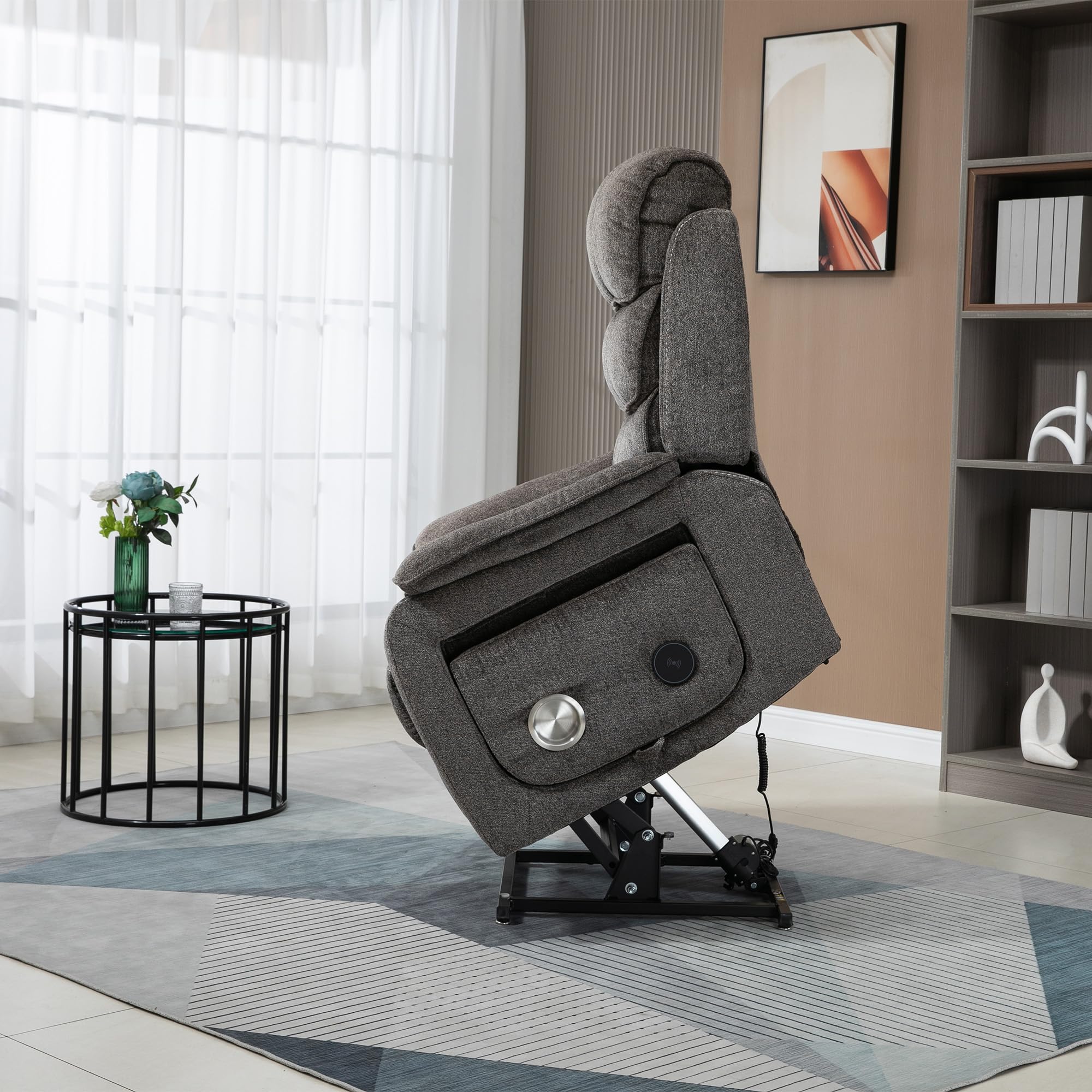 Oversized Electric Lift Chair Versatile Power Recliner Chair 180° Infinite Reclining Armchair for Adults with Massgae,Cupholder,USB-C Ports,Wireless Charging