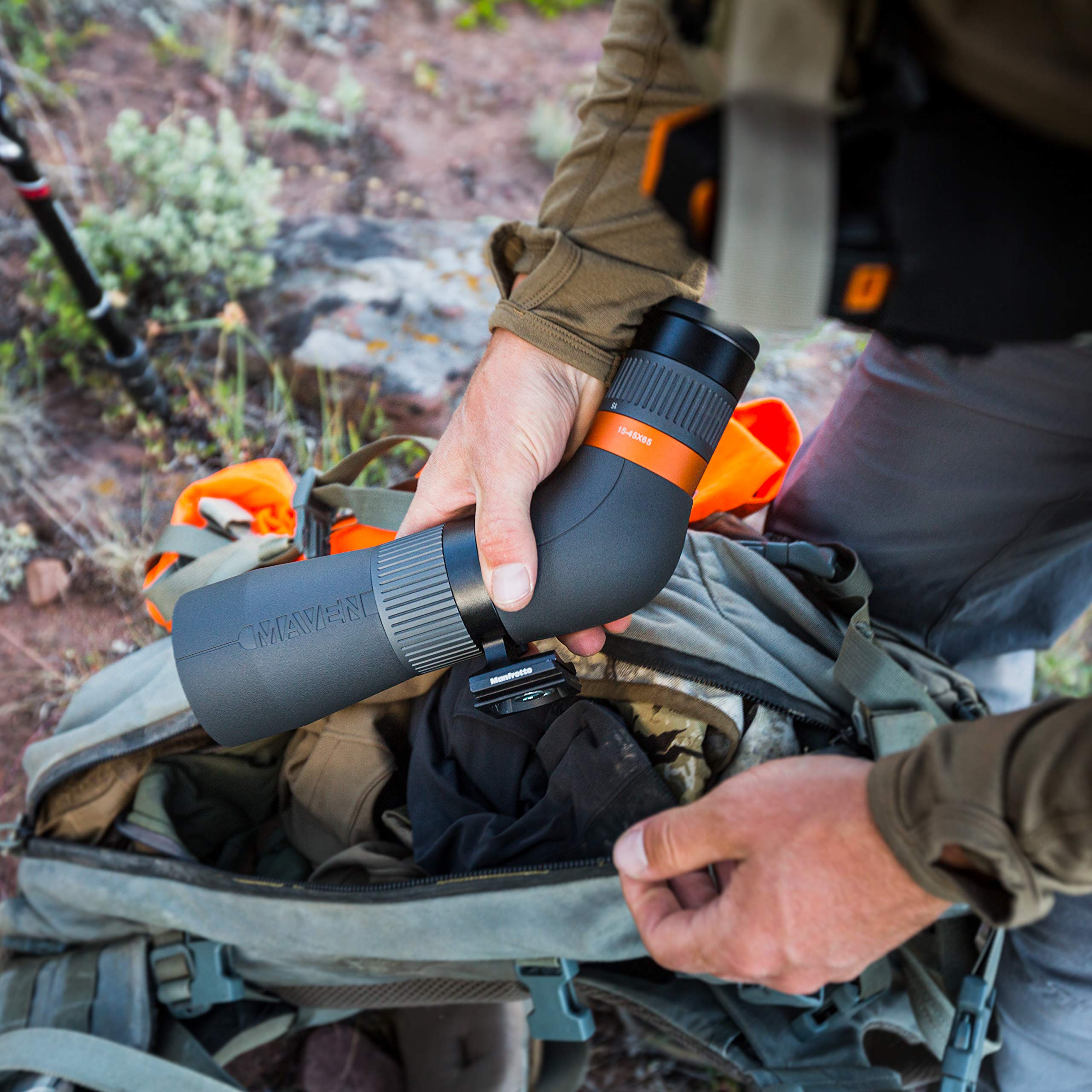 Maven CS.1 Spotting Scope – 15-45x65mm Spotter with ED Glass, HD Field of View, Waterproof & Fogproof, Lightweight Spotting Scope for Hunting, Bird Watching & Target Shooting (Angled)