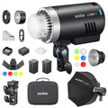 GODOX AD300Pro II AD300 Pro II TTL HSS Studio Outdoor Strobe Flash Monolight Kit with AD-S60S Softbox, WB300P Battery, AD-R14 Standard Reflector and BD-10 Barn Door Set