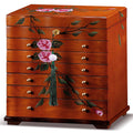 Xloverise Hand-Painted Wooden Jewelry boxes for women,large jewlrey box&organizers for necklace hanger,jewerly organizer,9-layer large capacity jewelry storage box,jewelry cabinet