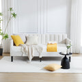 Christopher Knight Home Elena Twin Size Upholstered Daybed, Futon Sofa Bed Ribbed Tufted Backrest Lavish Modern Design, Couch Bed Frame for Bedroom Living Room Guest Room Apartment, Ivory Boucle