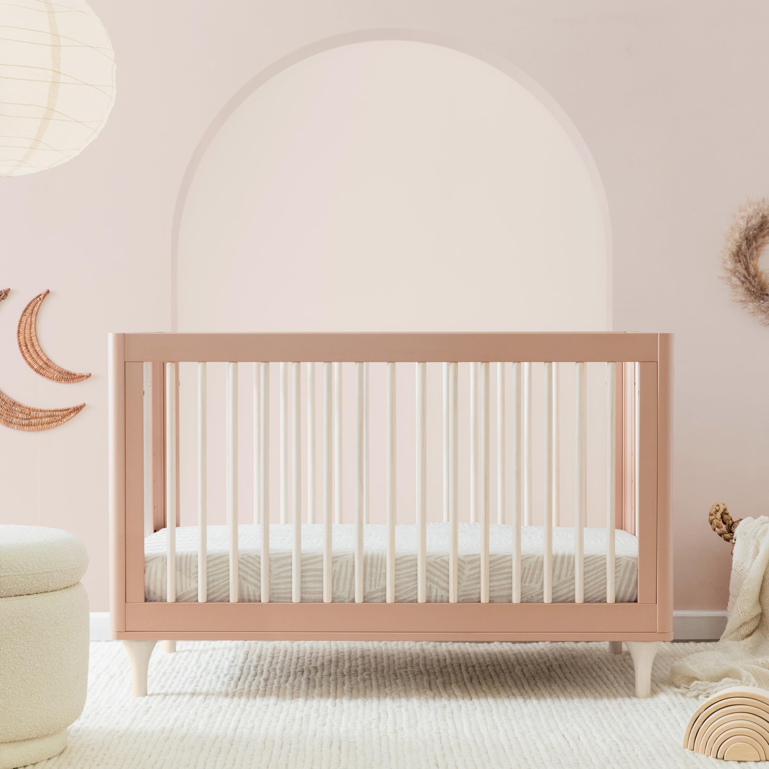 Babyletto Lolly 3-in-1 Convertible Crib with Toddler Bed Conversion Kit in Canyon/Washed Natural, Greenguard Gold Certified