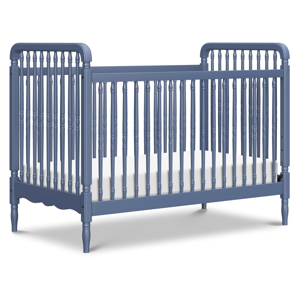 Namesake Liberty 3-in-1 Convertible Baby Crib - Greengurad Gold Certified - Wooden Convertible Baby Crib to Toddler Bed, Daybed - Durable & Easy to Assemble, 4 Adjustable Mattress Heights - Cove Blue