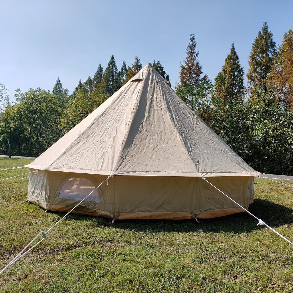 Outdoor Waterproof Anti-UV 300D Oxford Cloth Bell Tent Portable Family Camping Yurt (Diameter 4 Meter)