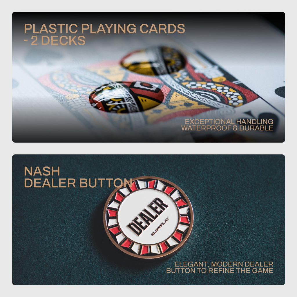 SLOWPLAY Nash Ceramic Poker Chips Set for Texas Hold'em, 500 PCS [Blank Chips], 39mm & 10g Each | Features a High-end Chip case with Extra Durable German Polycarbonate Shell