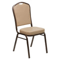 Flash Furniture 4 Pack HERCULES Series Crown Back Stacking Banquet Chair in Tan Vinyl - Copper Vein Frame