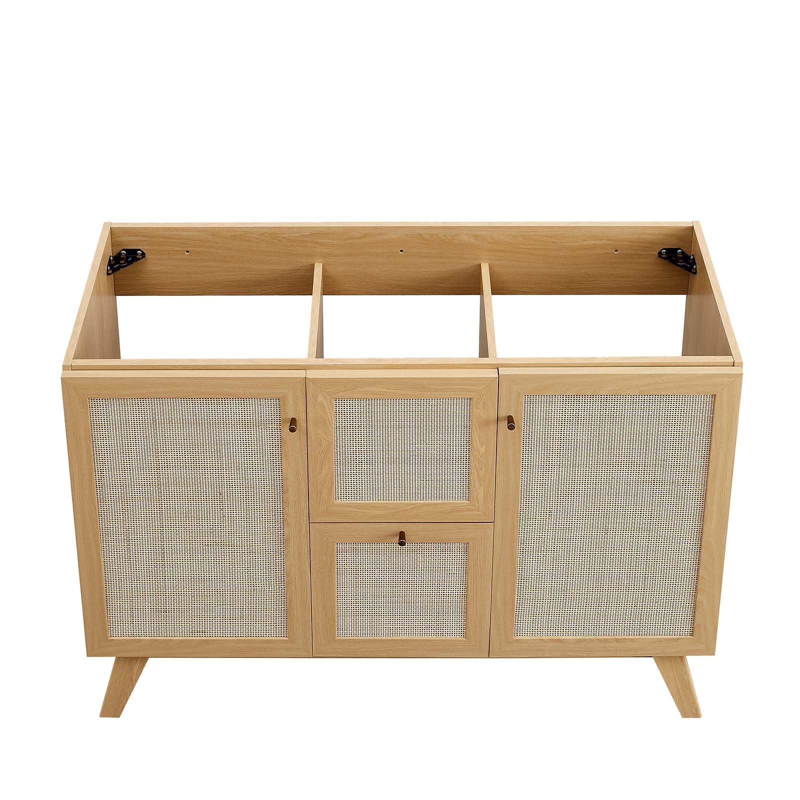 Modway Soma Bathroom Vanity, 48 Inch Double, Oak Black