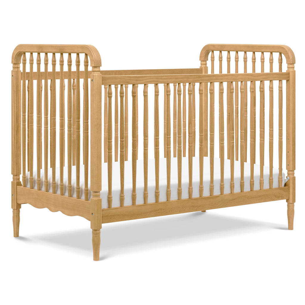 Namesake Liberty 3-in-1 Convertible Spindle Crib with Toddler Bed Conversion Kit in Honey, Greenguard Gold and FSC® Certified