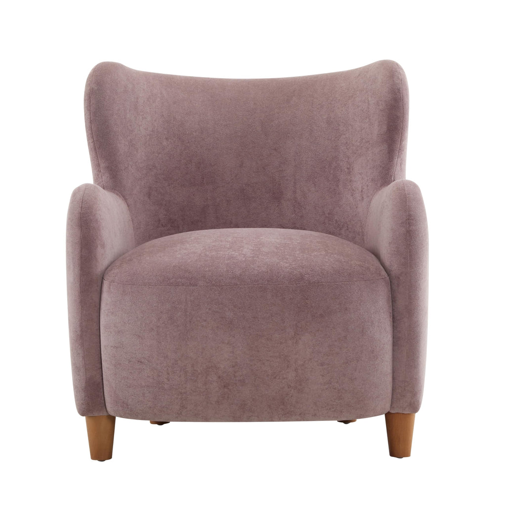 Christopher Knight Home Auden Wingback Accent Chair, Fabric Club Chair, Velvet Upholstered Armchair,Curved Backrest Single Sofa,Soft Cushion Seating, Reading Lounge Chair for Living Room, Dusty Orchid