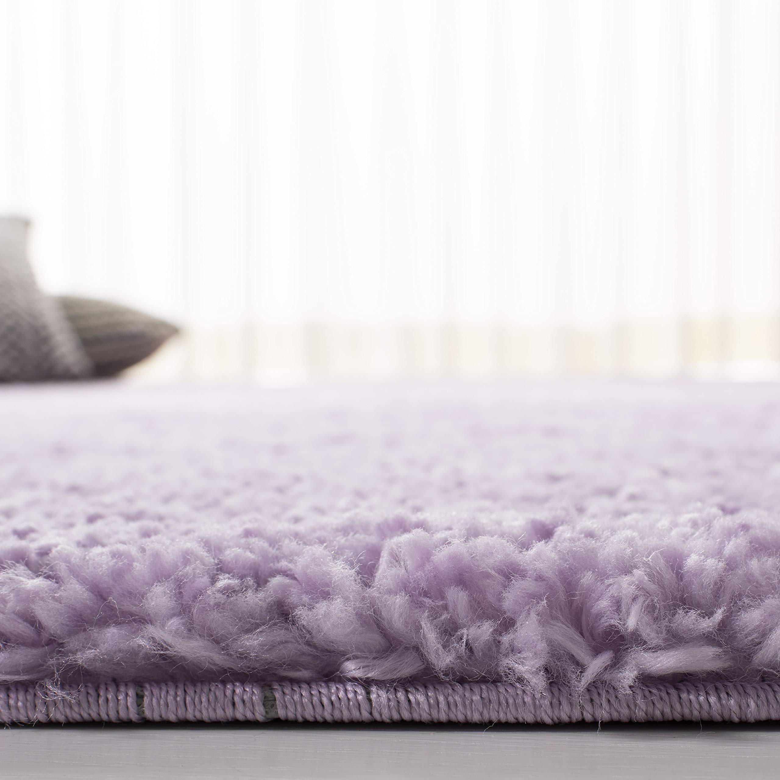 SAFAVIEH August Shag Collection Area Rug - 9' x 12', Lilac, Solid Design, Non-Shedding & Easy Care, 1.2-inch Thick Ideal for High Traffic Areas in Living Room, Bedroom (AUG900V)
