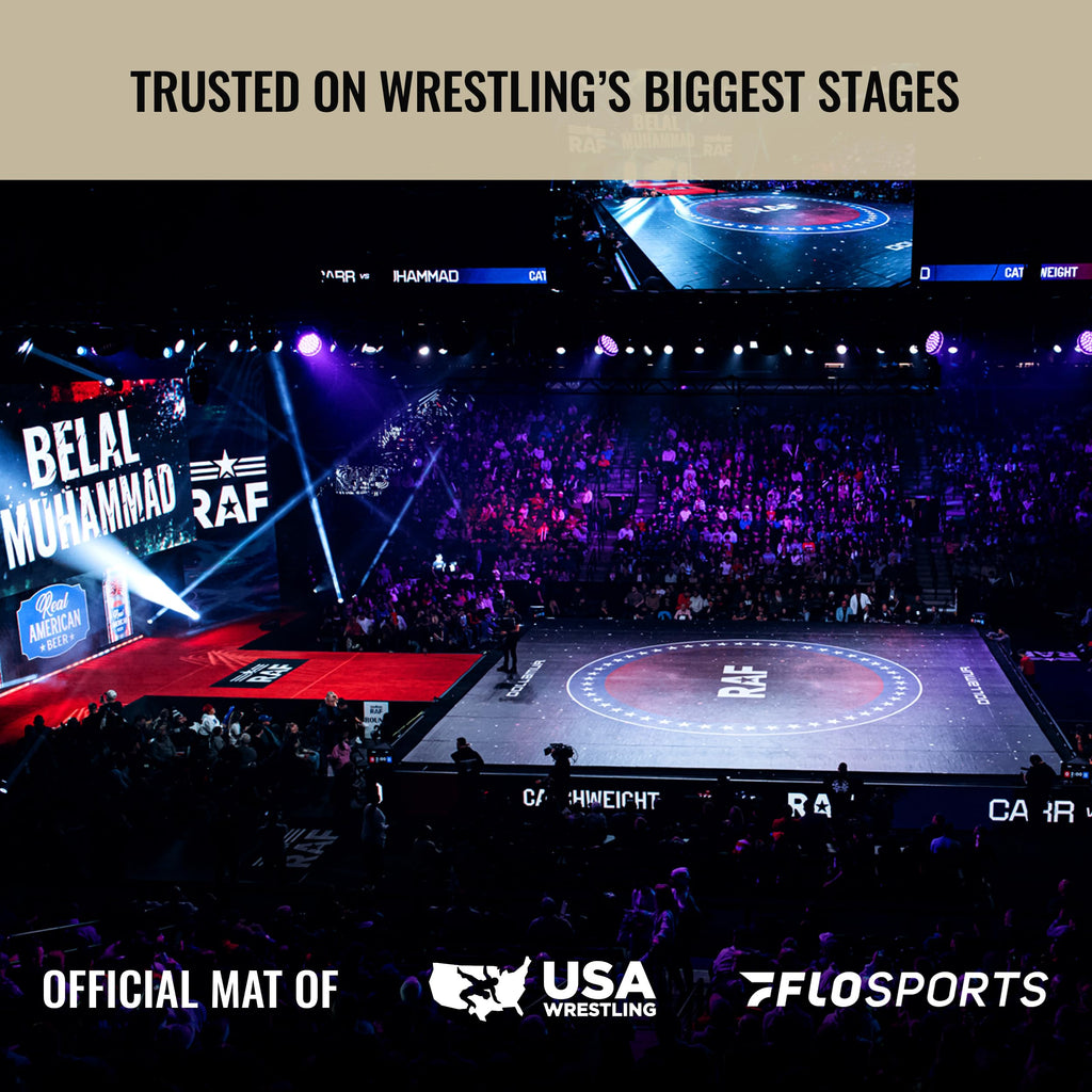 Dollamur 10’x10’x1.25” Wrestling Mat, Home Workouts, Exercise, with Circles, FLEXI-Connect®