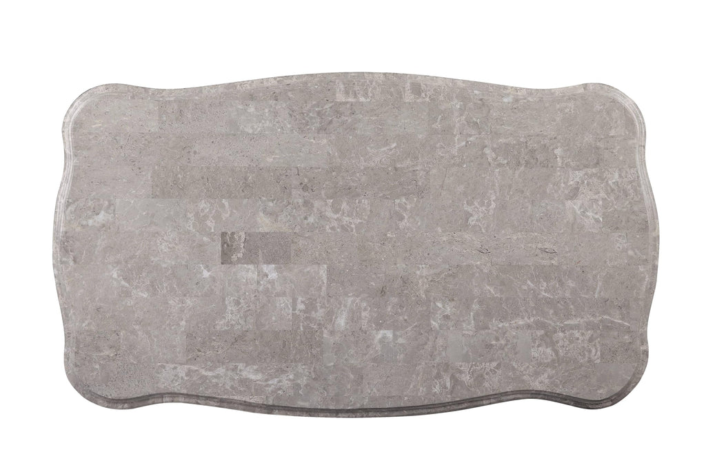 Acme Ariadne Rectangular Marble Top Wooden Coffee Table in Platinum Gray