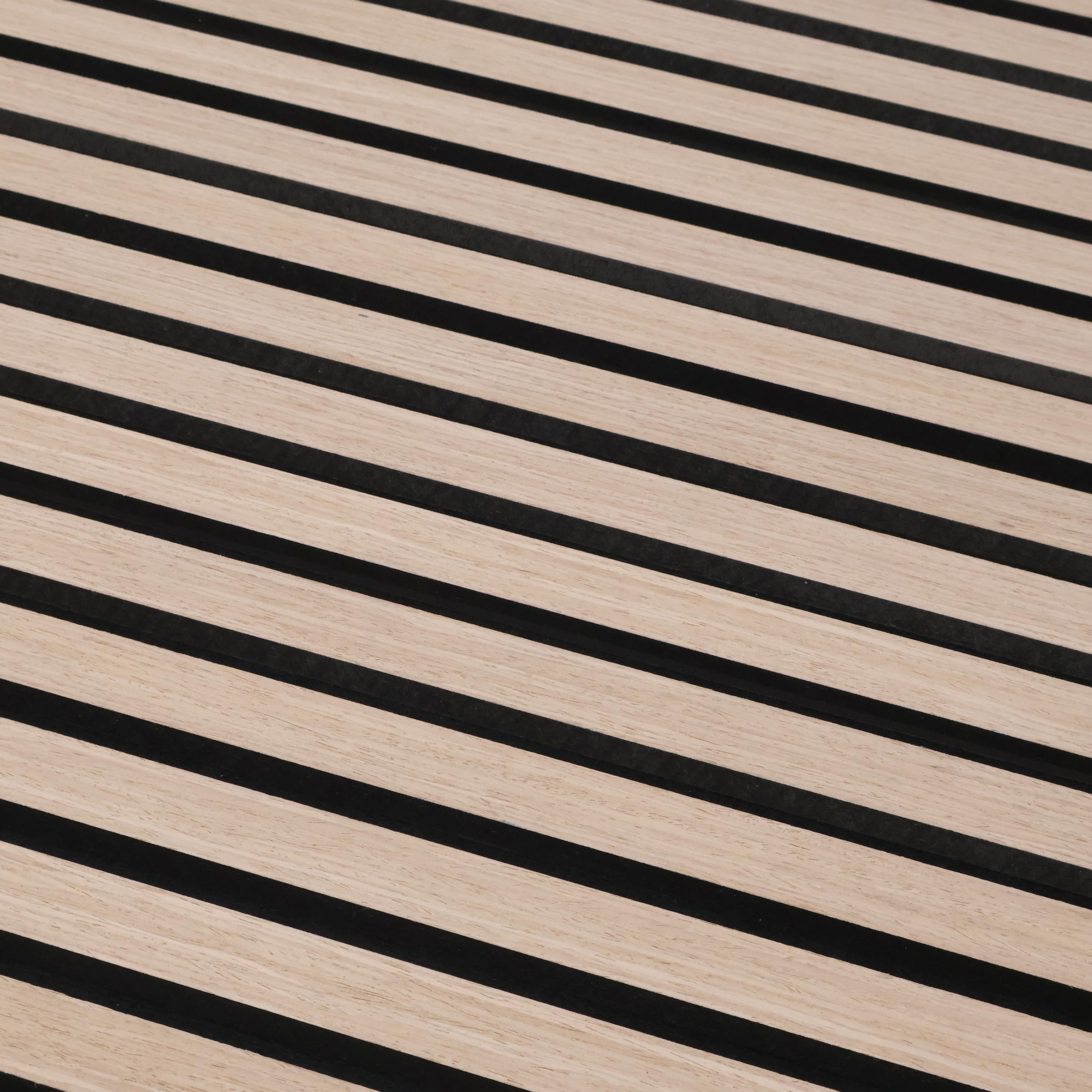 GreenClad Wood Slat Wall Panels for Wall, 4-Piece Acoustic Decorative Wood Panels for Interior Accent Walls, Sound Absorbing Wall Panels, 94" × 12.6" Each (White Oak)