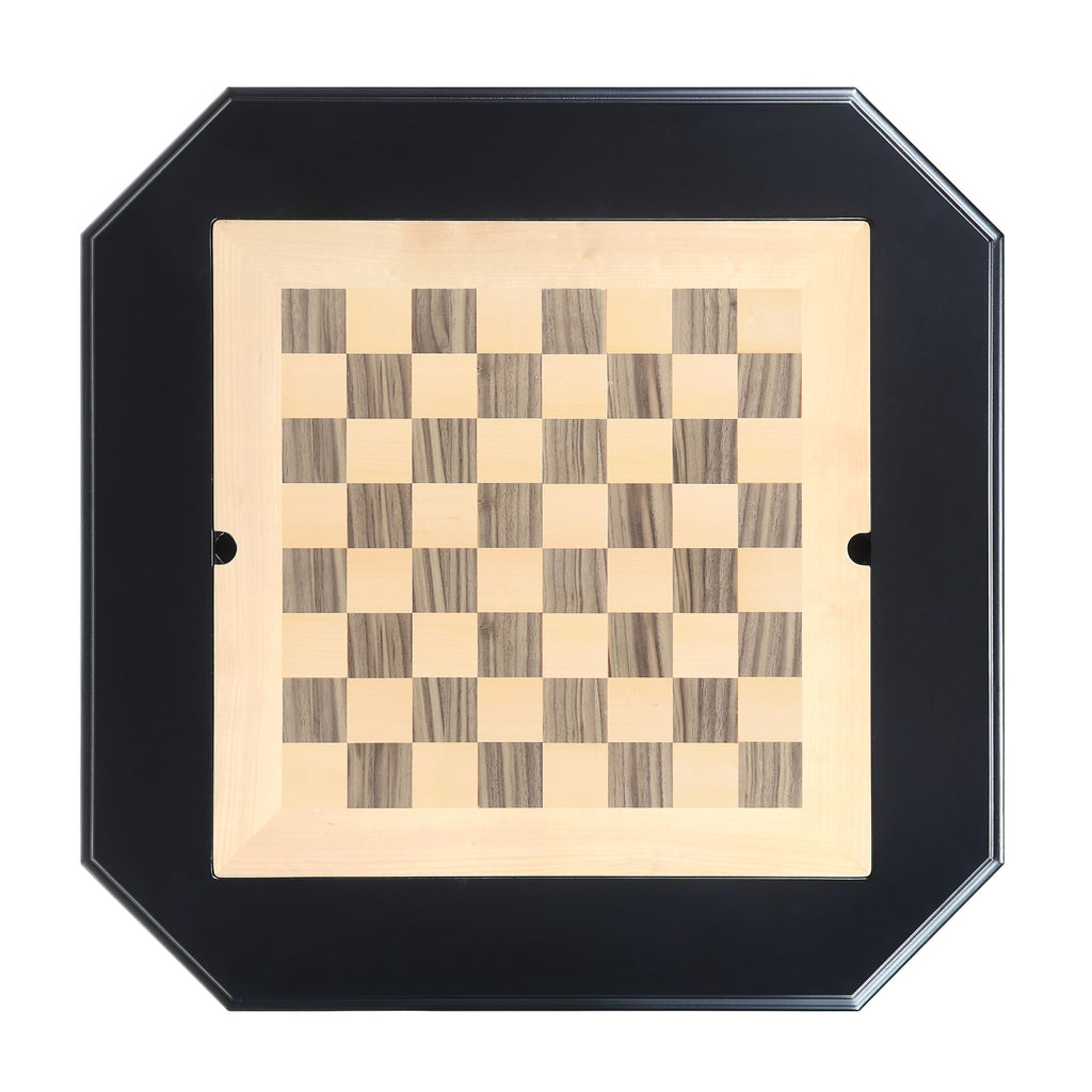 ComeWay Chess Table, Reversible Chess Checker Game Table with 2 Drawers for Family Entertainment Room, 3-in-1 Square Game Tray for Chess Checker Backgammon, Black