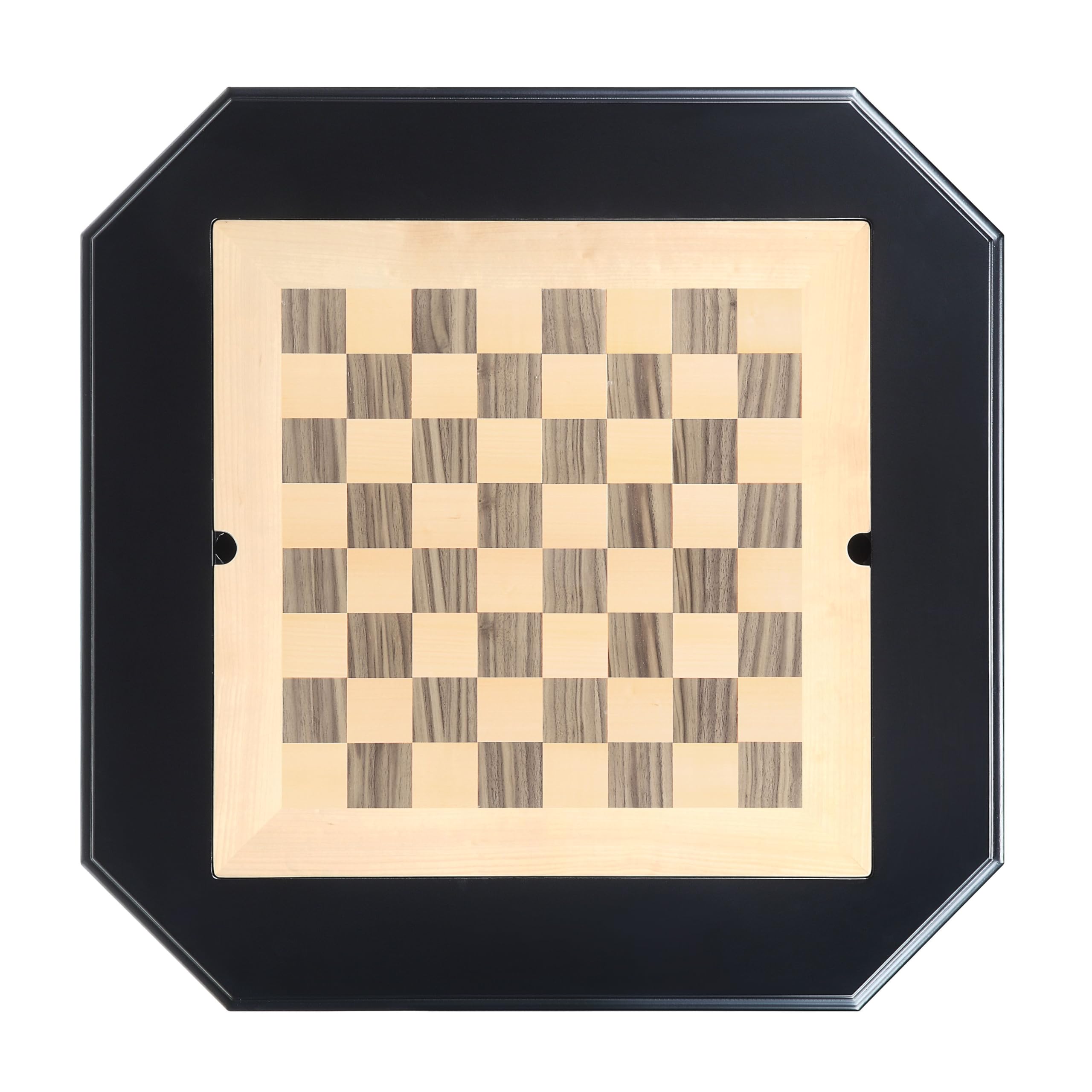 ComeWay Chess Table, Reversible Chess Checker Game Table with 2 Drawers for Family Entertainment Room, 3-in-1 Square Game Tray for Chess Checker Backgammon, Black