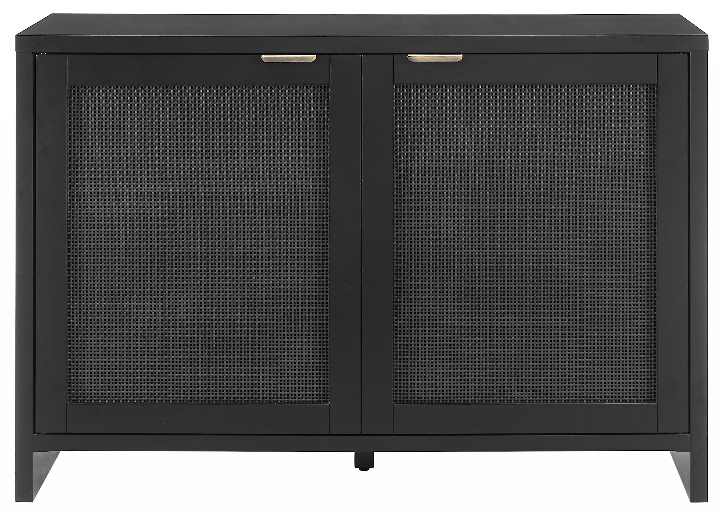 Crosley Furniture Kenji Media Console, Record Player Stand with Vinyl Storage, Modern Home Organizer, Black