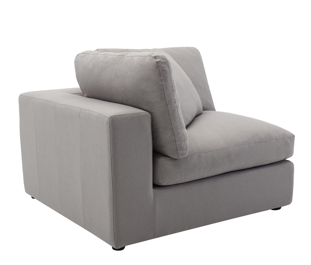 Roundhill Furniture Rivas Contemporary Feather Fill 4-Piece Modular Sectional Sofa, Graphite