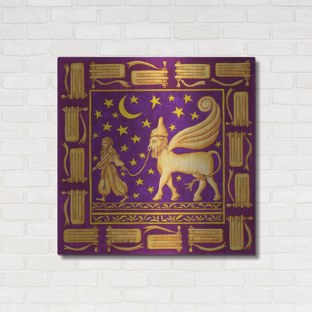 Luxe Metal Art 'Jewish Year Purim' by Andrea Strongwater Metal Wall Art, 36" x 36"