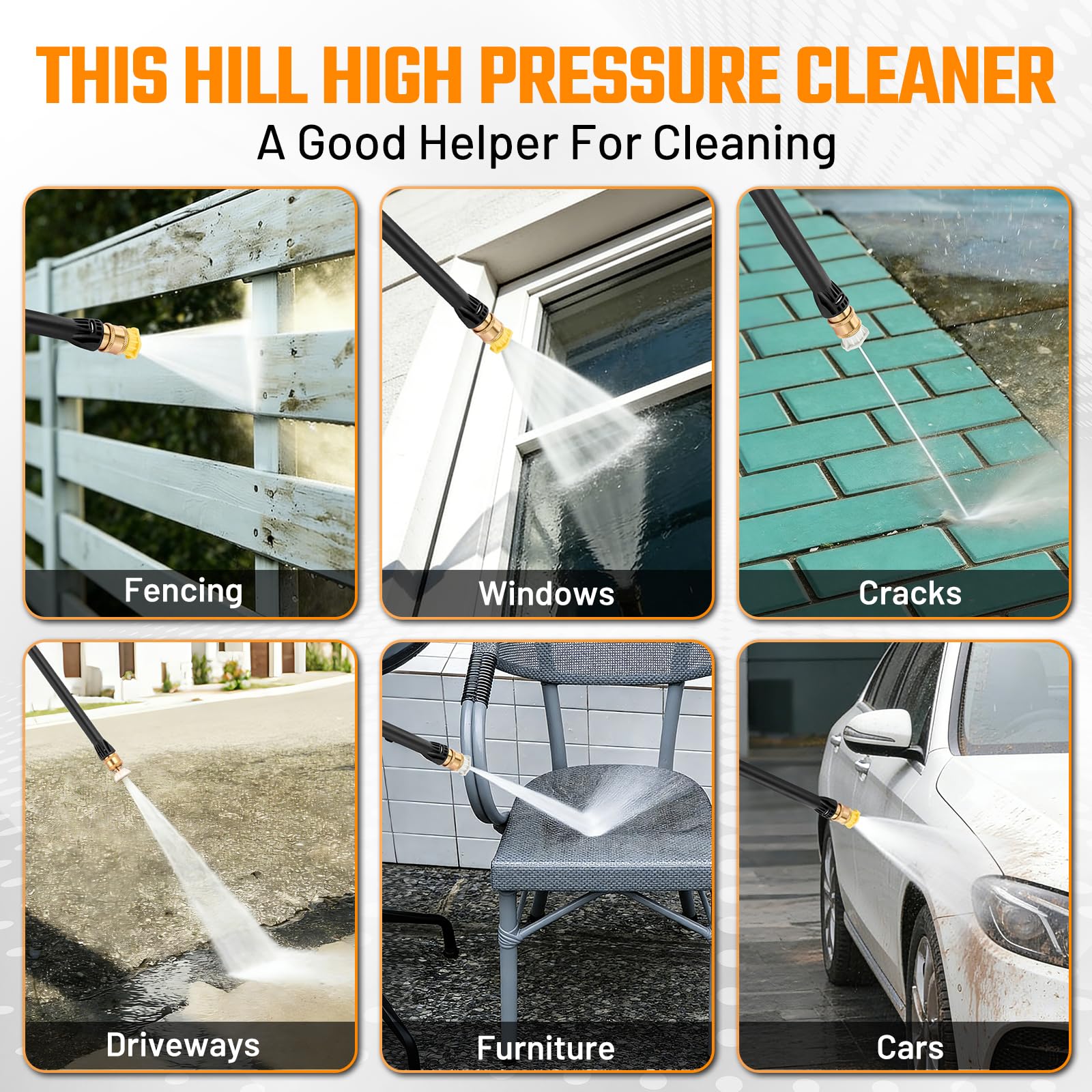 This Hill 2-in-1 Pressure Washer and Steam Cleaner, 3000 PSI 2 GPM Power Washer, 1500W Steam Cleaner with 1L Tank, Portable Cleaning Machine for Car Detailing, Patio, Tile, Grout, Furniture