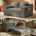 feliz home Boneless Loveseat Sofa Bed, Tri-Folding Convertible Futon Sleeper with Handle & Side Pockets, 54'' Boneless Couch with Hook and Loop No Assembly for Small Space,Living Room & Bedroom