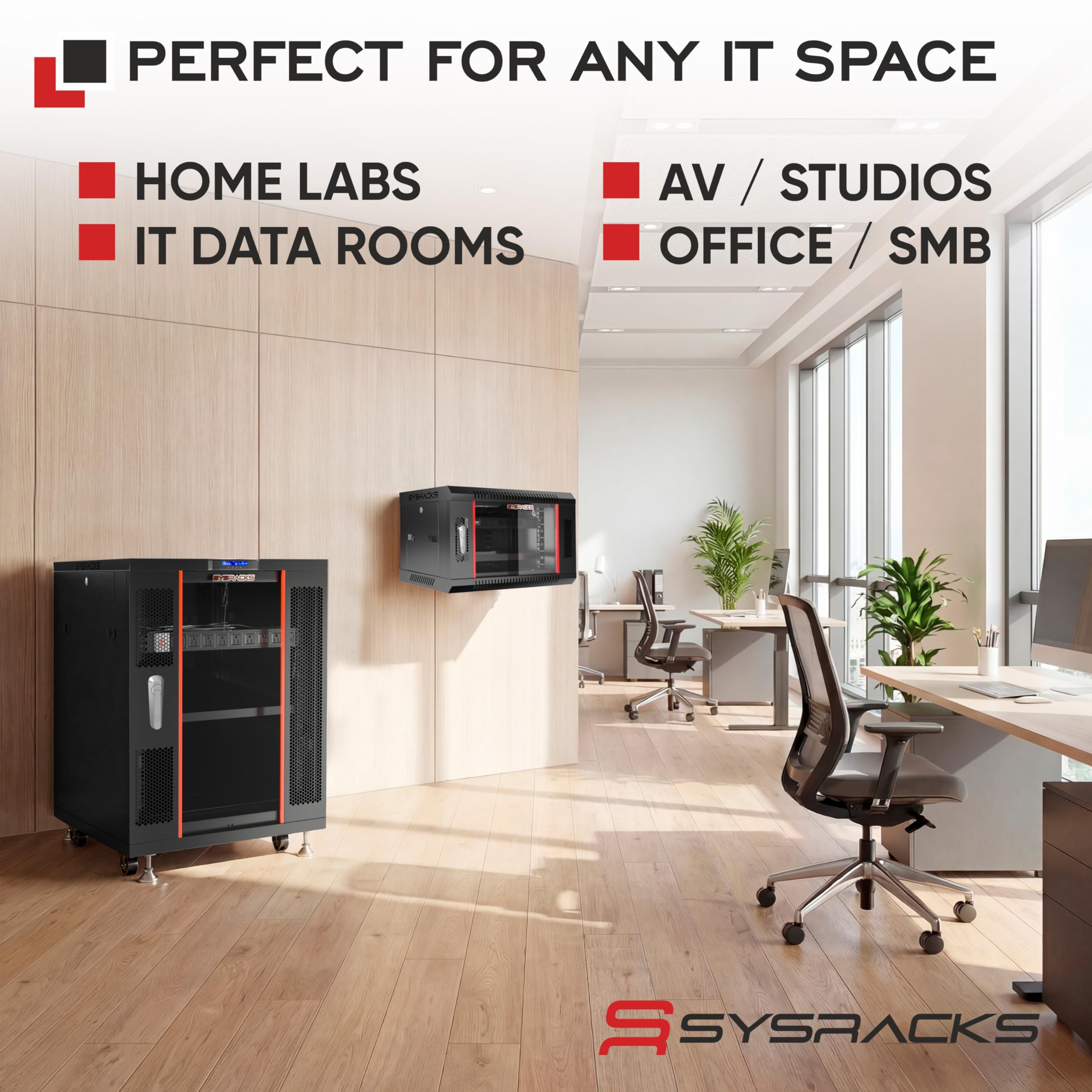 15U Wall Mount Server Rack Cabinet, 19” Locking Network Rack, 24” Deep, Glass Door, with Fan, PDU and Shelf