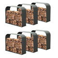 A ANLEOLIFE 6-Set Galvanized Steel Firewood Storage Rack with Weatherproof Corrugated Roof, Heavy Duty Outdoor Log Holder for Patio Porch Fire Pit, Trio, Gray