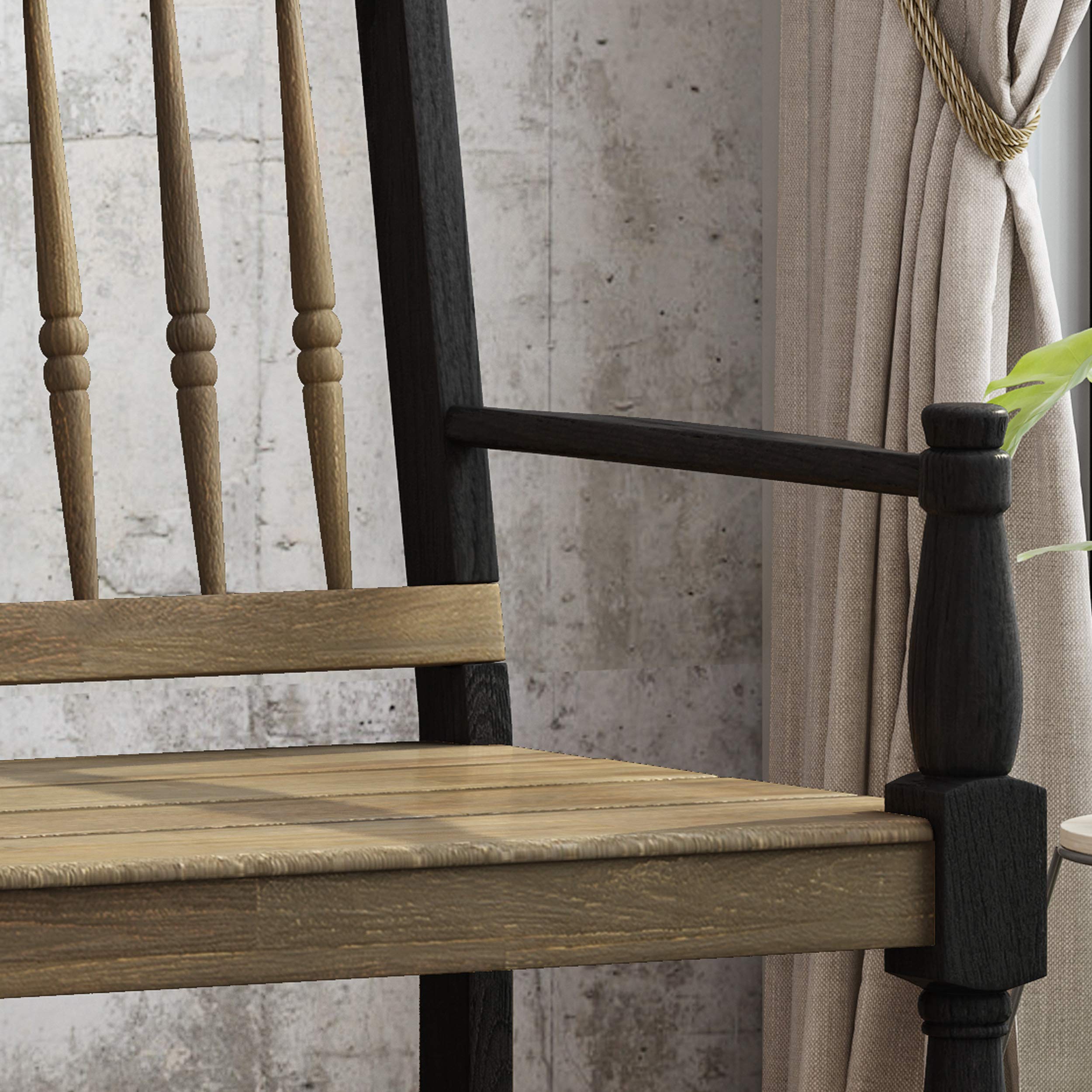 Christopher Knight Home Eddie Indoor Farmhouse Acacia Wood Bench with Shelf, Gray and Black Finish