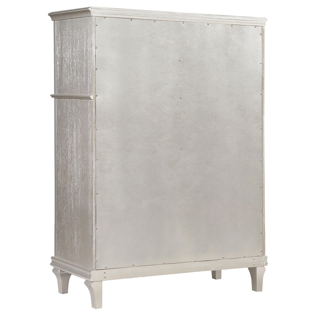 Coaster Home Furnishings - Evangeline - Wood - 6-Drawer Chest with Hexagonal-Shaped Knobs and Felt-Lined Drawer - Bedroom - Modern Classic - Silver Oak - 223395