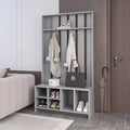 Hall Tree with Bench and Shoe Storage, Entryway Coat Rack with Clothes Racks, Coat Hanger, Mudroom Bench with Storage and Hooks, Garment Storage Clothing Rack, Entryway Furniture,A-1