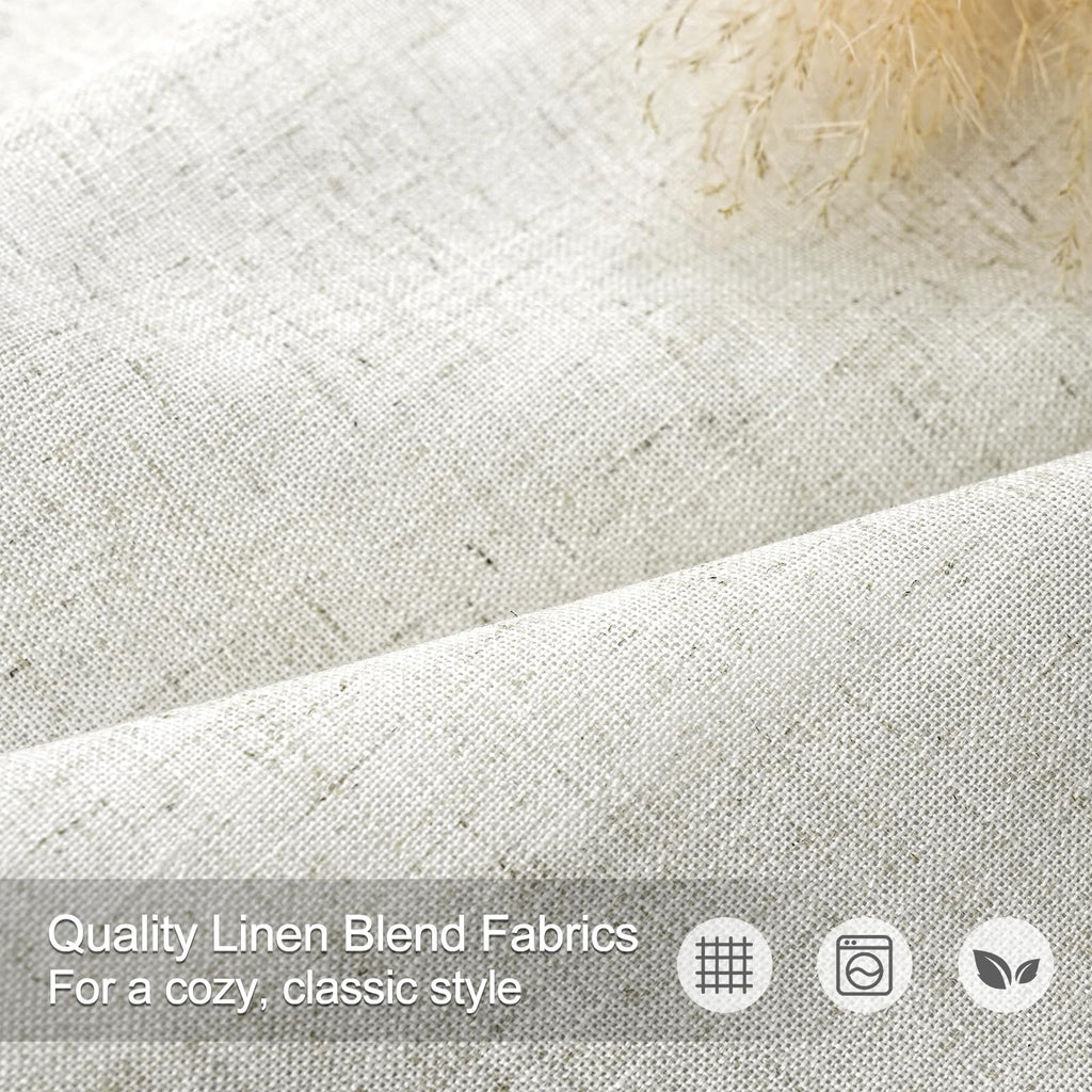 IVAPUPU Natural Linen Blend Pinch Pleated Curtains with 63'', 84'', 95'', 108'' Length
