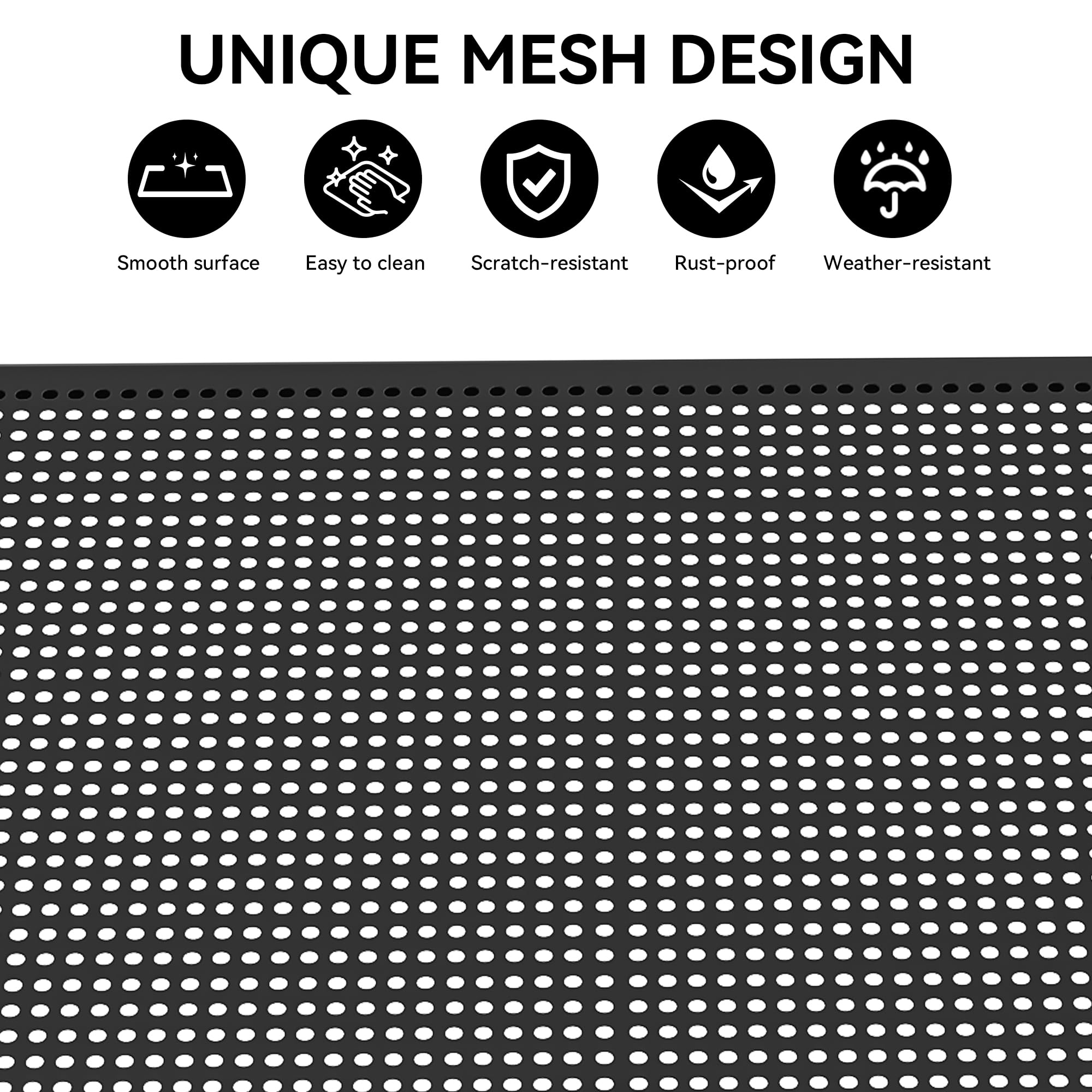 YITAHOME Coated Steel Picnic Table, 46" Heavy Duty Outdoor Picnic Table w/Sturdy Steel Frame & Umbrella Hole for Yard Patio Lawn Party, Square, Black