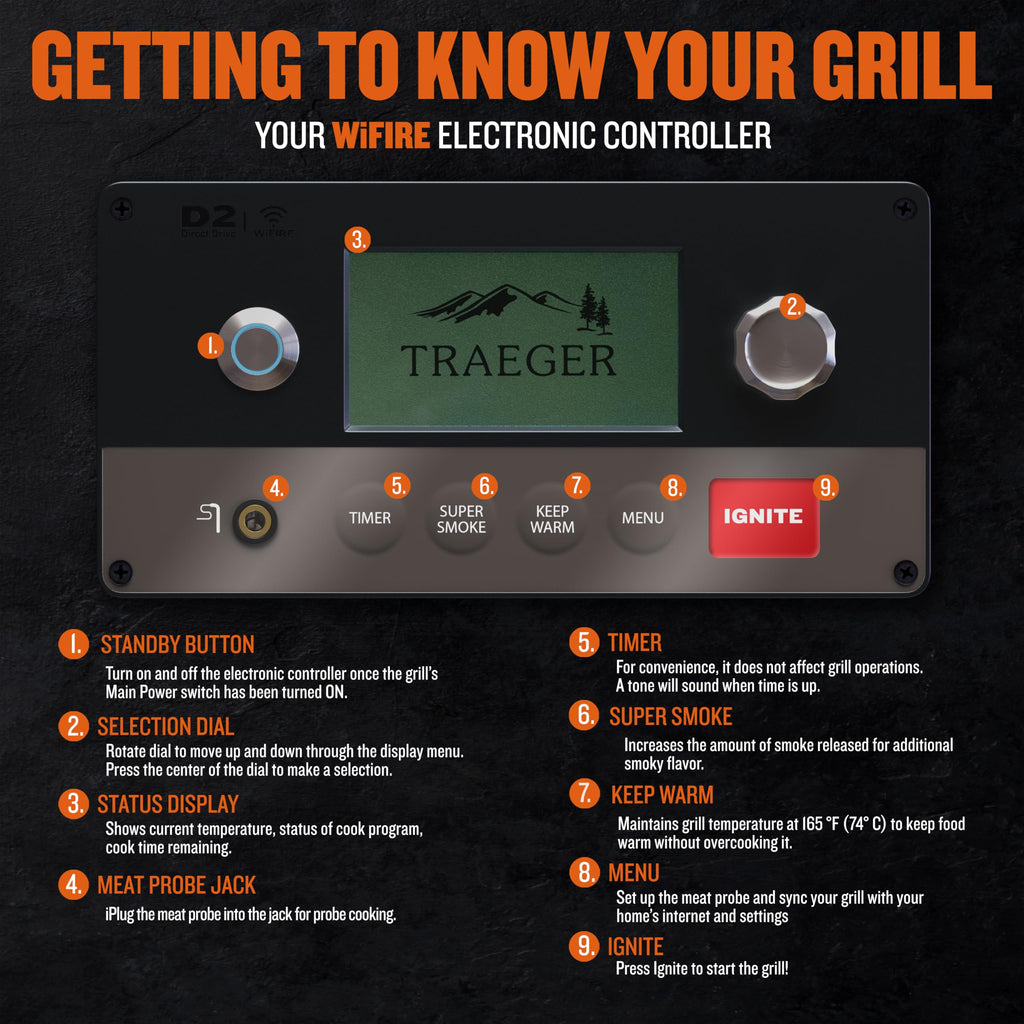Traeger Ironwood 885 Wood Pellet Grill and Smoker, WiFi Pellet Smoker Grill with Super Smoke Mode, D2 Controller, Large 885 sq. in. Cooking Area, Outdoor BBQ Electric Pellet Smoker, TFB89BLFC