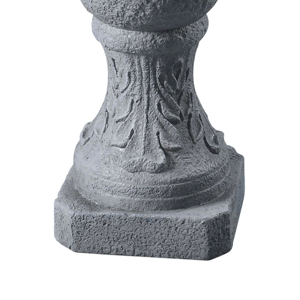 Teamson Home 52.56 in. Outdoor Two-Tier Water Fountain with Realistic ICY Stone Texture for Outdoor Living Spaces Creating a Calming Oasis for Gardens, Landscaping, Patios, Balconies, Lawns, Gray