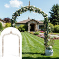 Meyrines Metal Garden Arbor, 102.36” Tall Wrought Iron Archway for Climbing Plants & Flowers, British-Style Garden Trellis,Gothic Inspired Spire,Copper