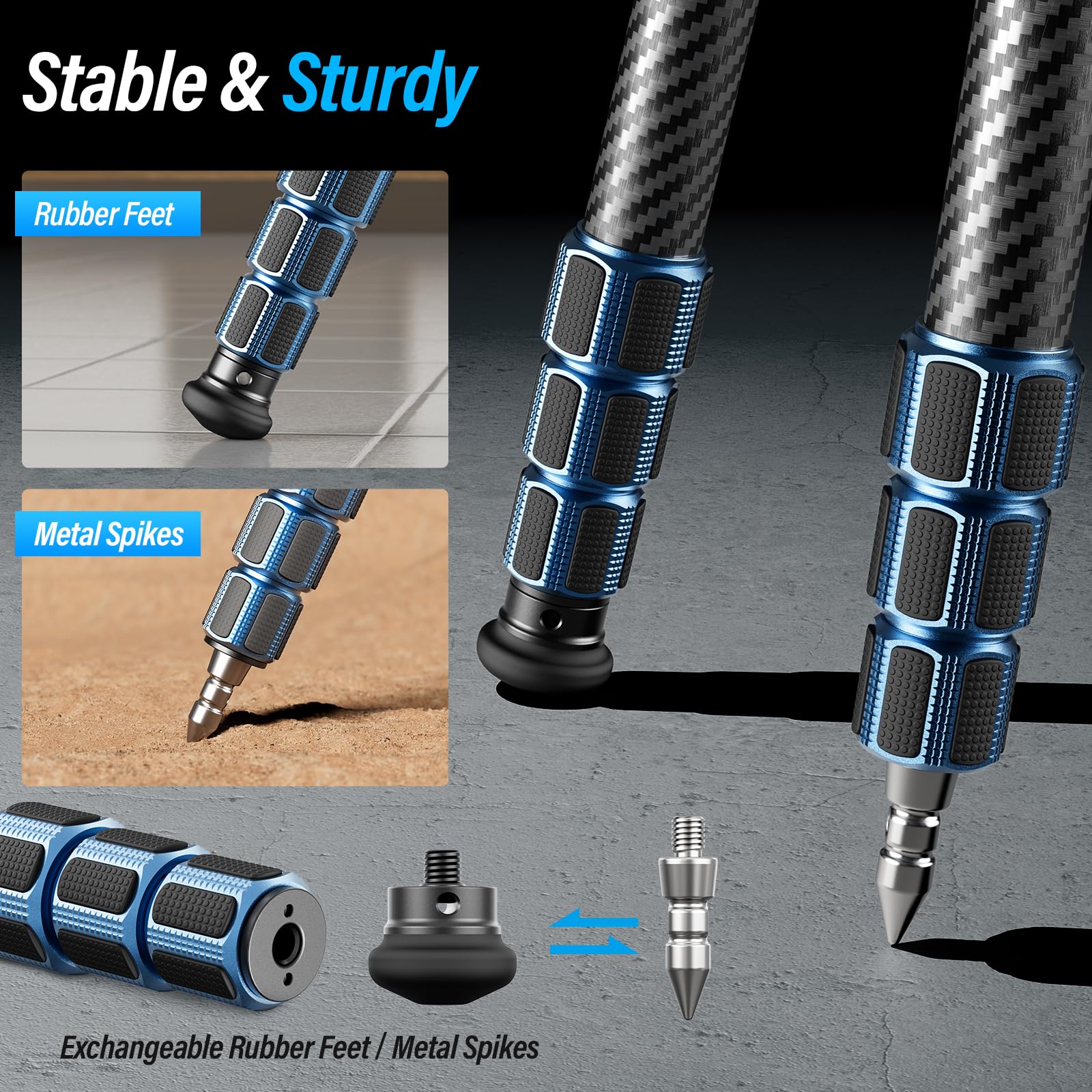 SIRUI AM-324 Professional Camera Tripod with AM-40 Low Gravity Ball Head, 60.4” Carbon Fiber Heavy Duty Tripod for Mirrorless Camera, DSLR, 4 Sections, 32mm Max Tube, Max Load 39.8lb/18kg