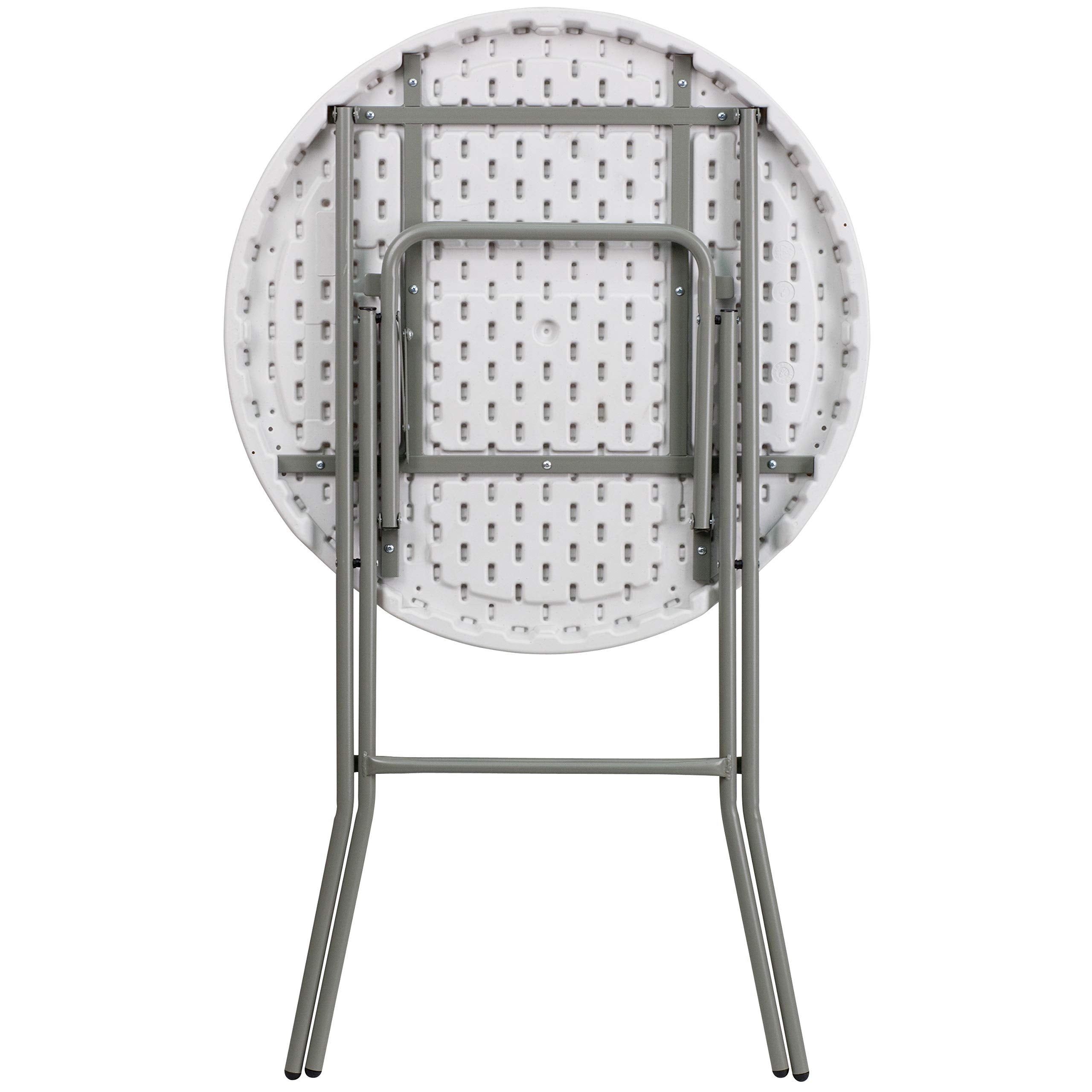Flash Furniture 32" Round Folding Bar Height Tables for Parties and Commercial Events, Indoor/Outdoor Plastic Bar Height Folding Tables, Set of 4, White