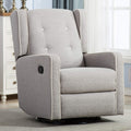 CANMOV Swivel Rocker Recliner Chair, Nursery Glider Chair, Nursery Rocking Chairs, Manual Reclining Chair, Grey
