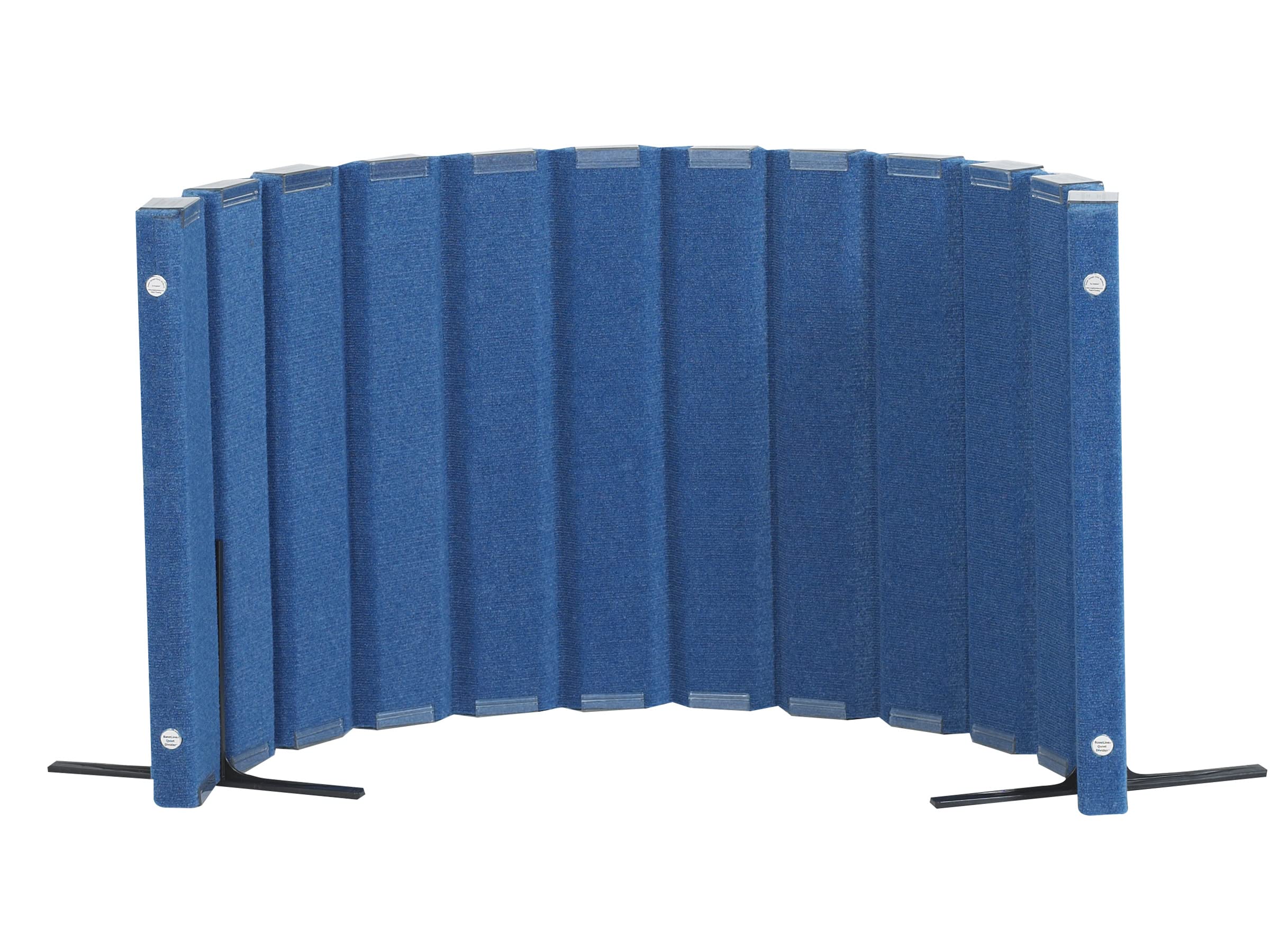 Angeles 30" x 6' Quiet Divider With Sound Dampening Panels, Freestanding Room Divider Wall, Blue