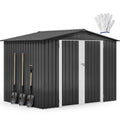 DWVO 7'x5' Large Metal Outdoor Storage Shed, Heavy Duty Tool Storage Sheds for Backyard Patio Lawn - Ideal for Bicycles, Garden Tools, and Lawn Equipment, Easy-to-Assemble, Dark Gray