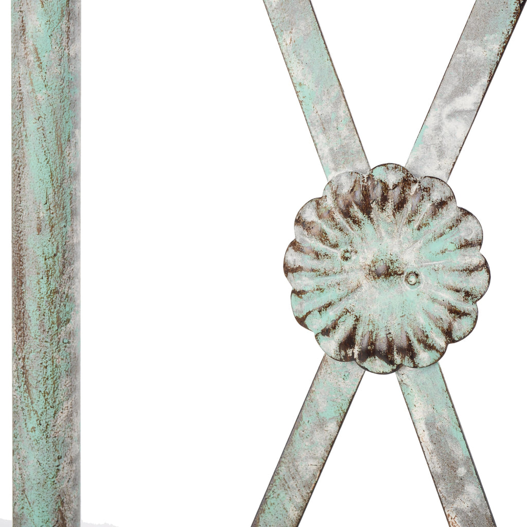 SAFAVIEH Outdoor Collection Atticus Antique Dark Green Wrought Iron Lattice Arch Garden Arbor